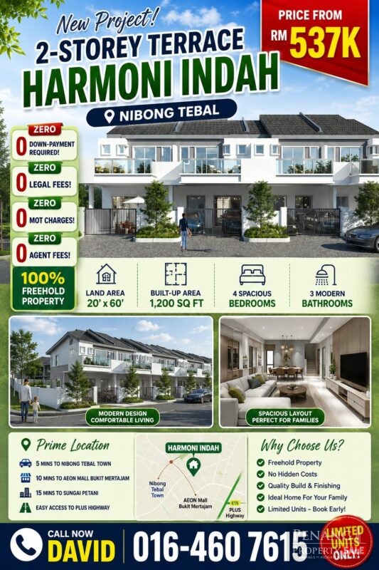 2-storey Terrace Harmoni Indah (Nibong Tebal)
